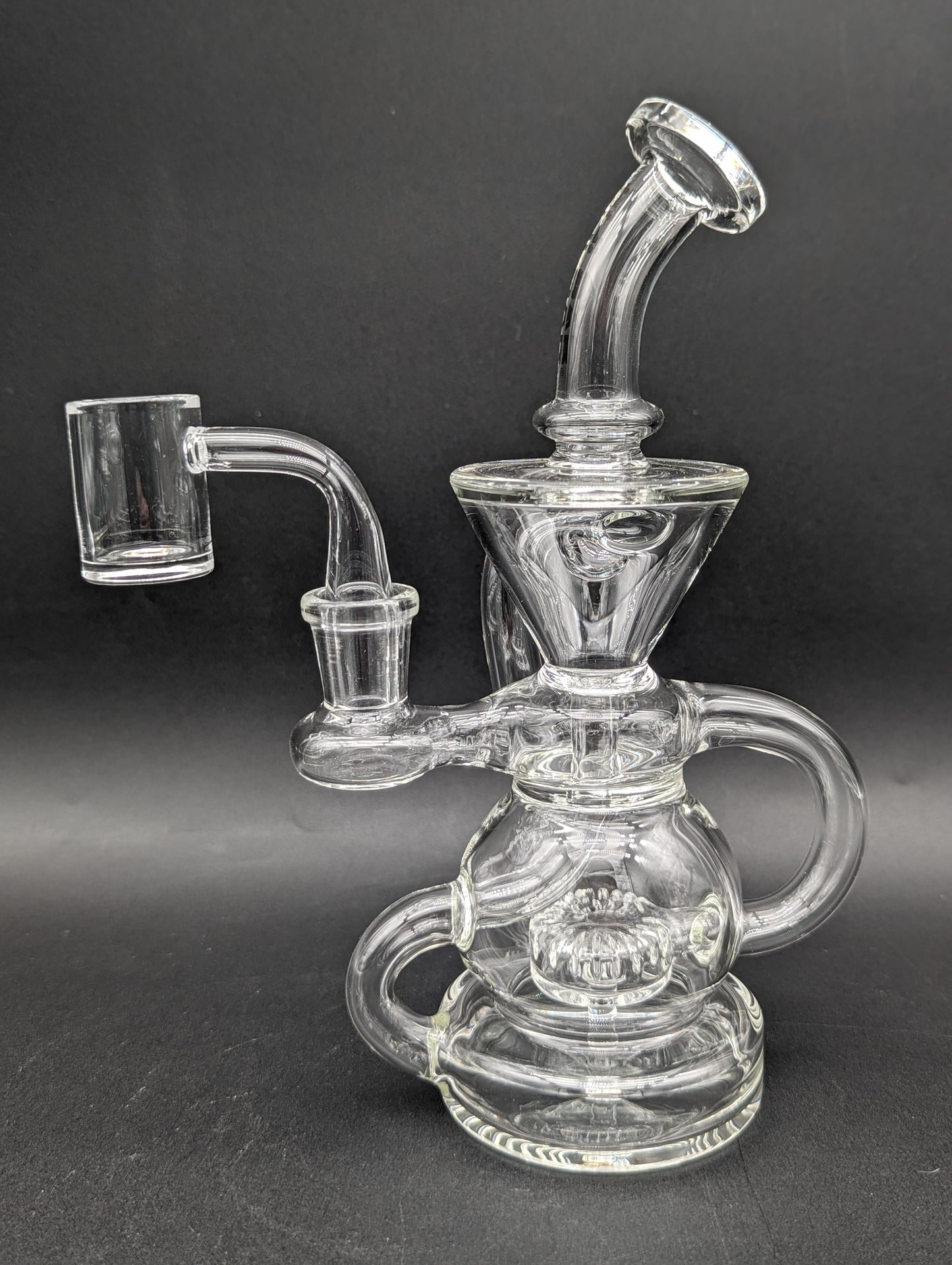 Pulsar Kicked Back Glass Recycler Rig | 7.5"-Avernic Smoke Shop