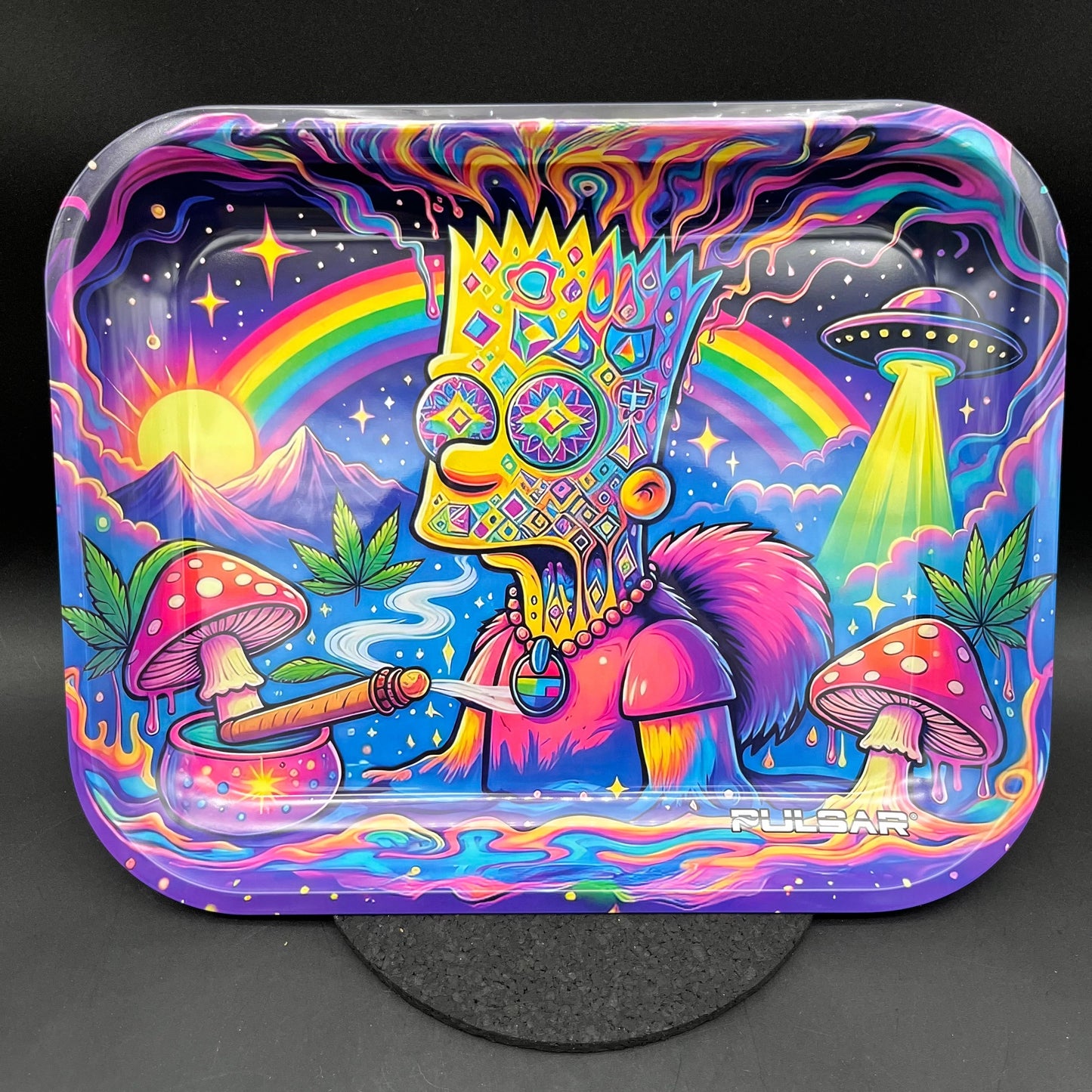 Pulsar Large Metal Rolling Tray | Bent Bartholomew | 13"x11"-Avernic Smoke Shop