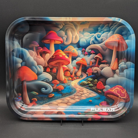 Pulsar Large Metal Rolling Tray | Shroom Path | 13"x11"-Avernic Smoke Shop