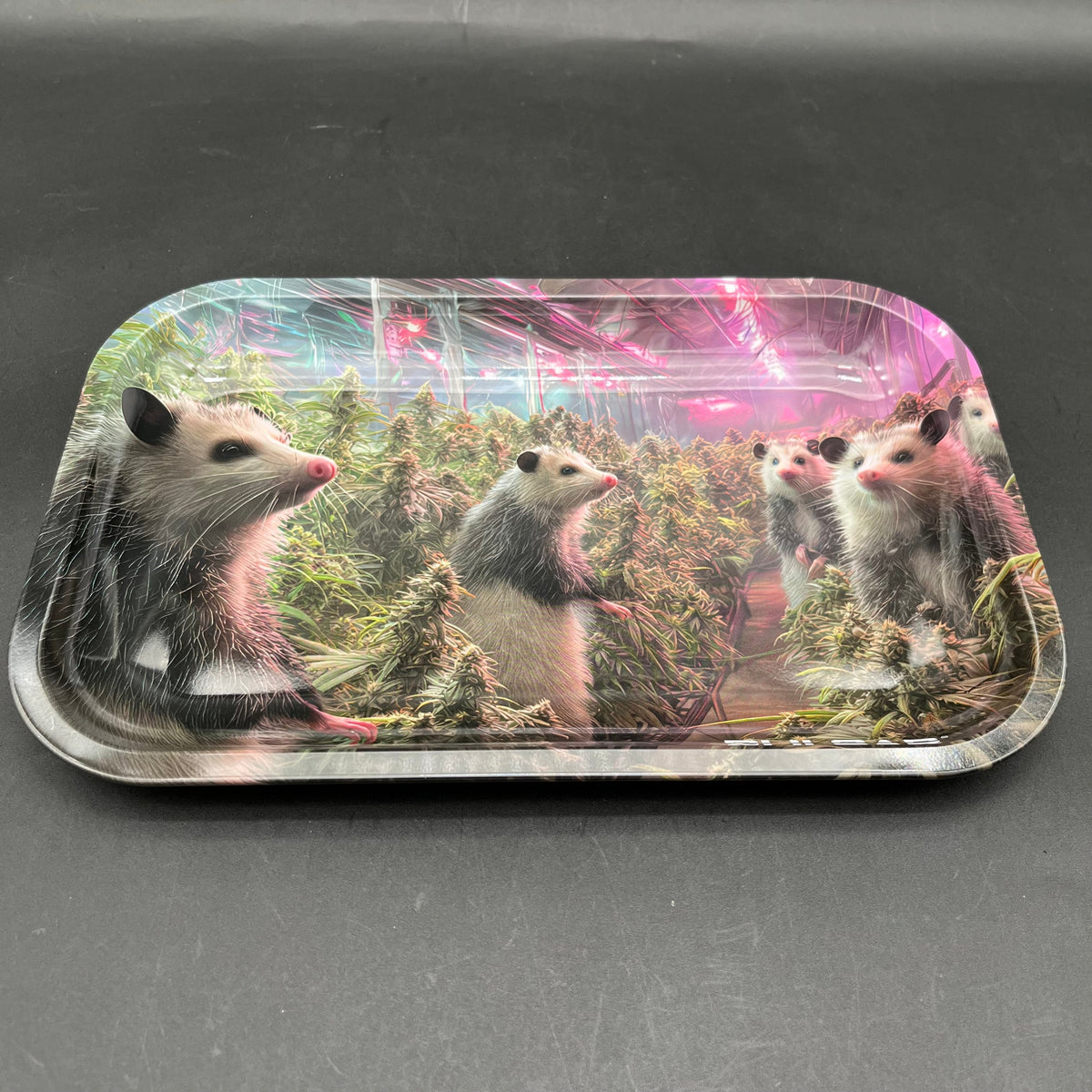 Pulsar Metal Rolling Tray | Greenhouse Opossums | 11"x7"