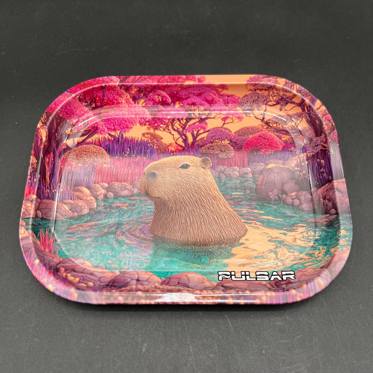 Pulsar Mini Metal Rolling Tray | Capybara Spa | 7"x5.5"