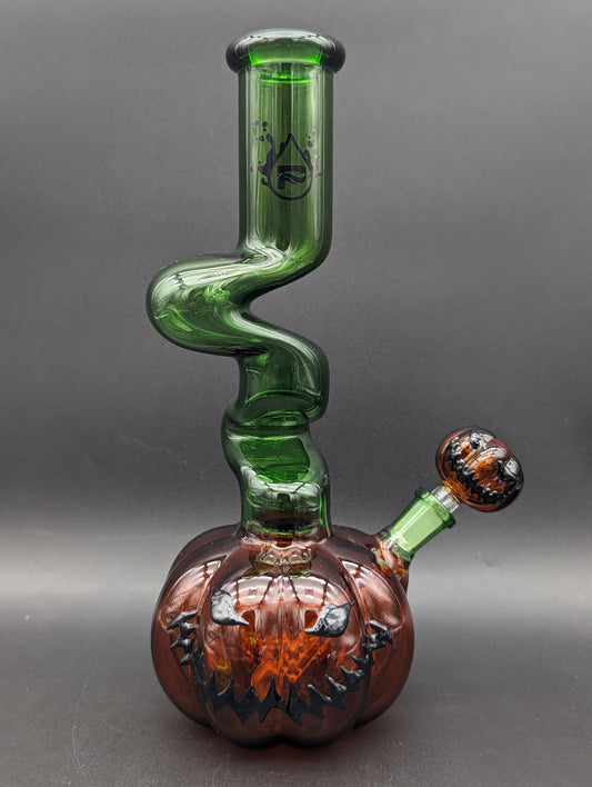 Pulsar Twisted Jack-O-Lantern Bong 11"-Avernic Smoke Shop