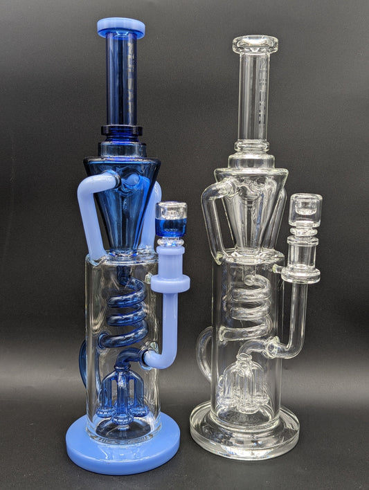 Pulsar Twister Glass Recycler Water Pipe | 14.5"-Avernic Smoke Shop