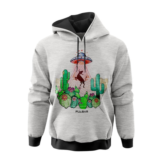 Pulsar Ultra Soft Pullover Hoodie | Psychedelic Cow Abduction | Gray - Meech Madness Smoke Shop