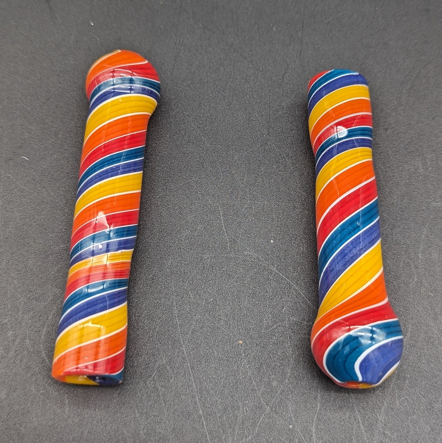Rainbow Spirals Glass Chillum | 3.5"-Avernic Smoke Shop