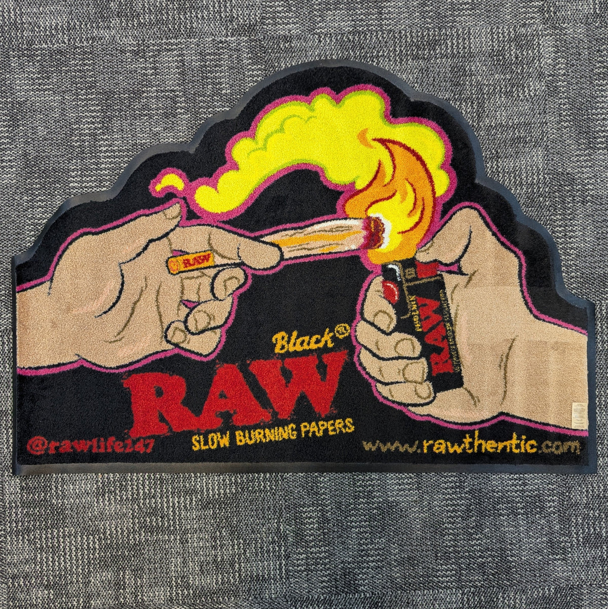 RAW® - Black Lit Floor Mat-Meech Madness Smoke Shop