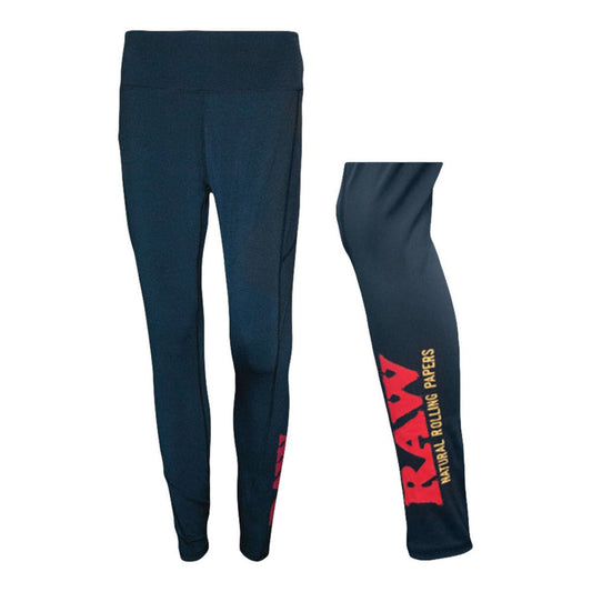 RAW High Waisted Black Leggings-Meech Madness Smoke Shop