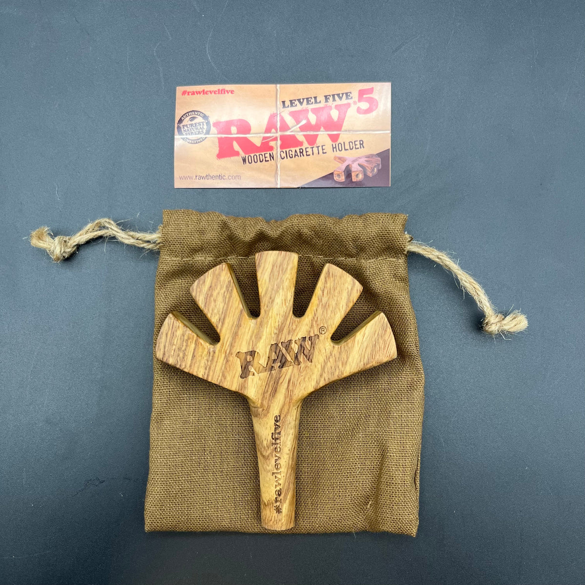 RAW Level Five Wooden Cigarette Holder 4"-Avernic Smoke Shop