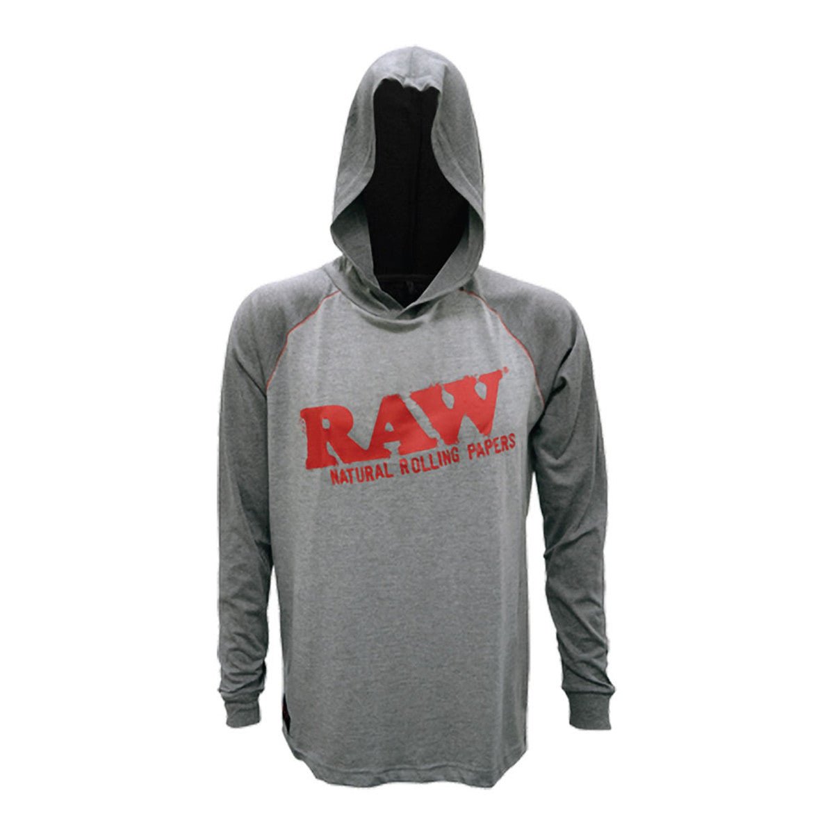 RAW Lightweight Hoodie Shirt - Grey/Red-Meech Madness Smoke Shop