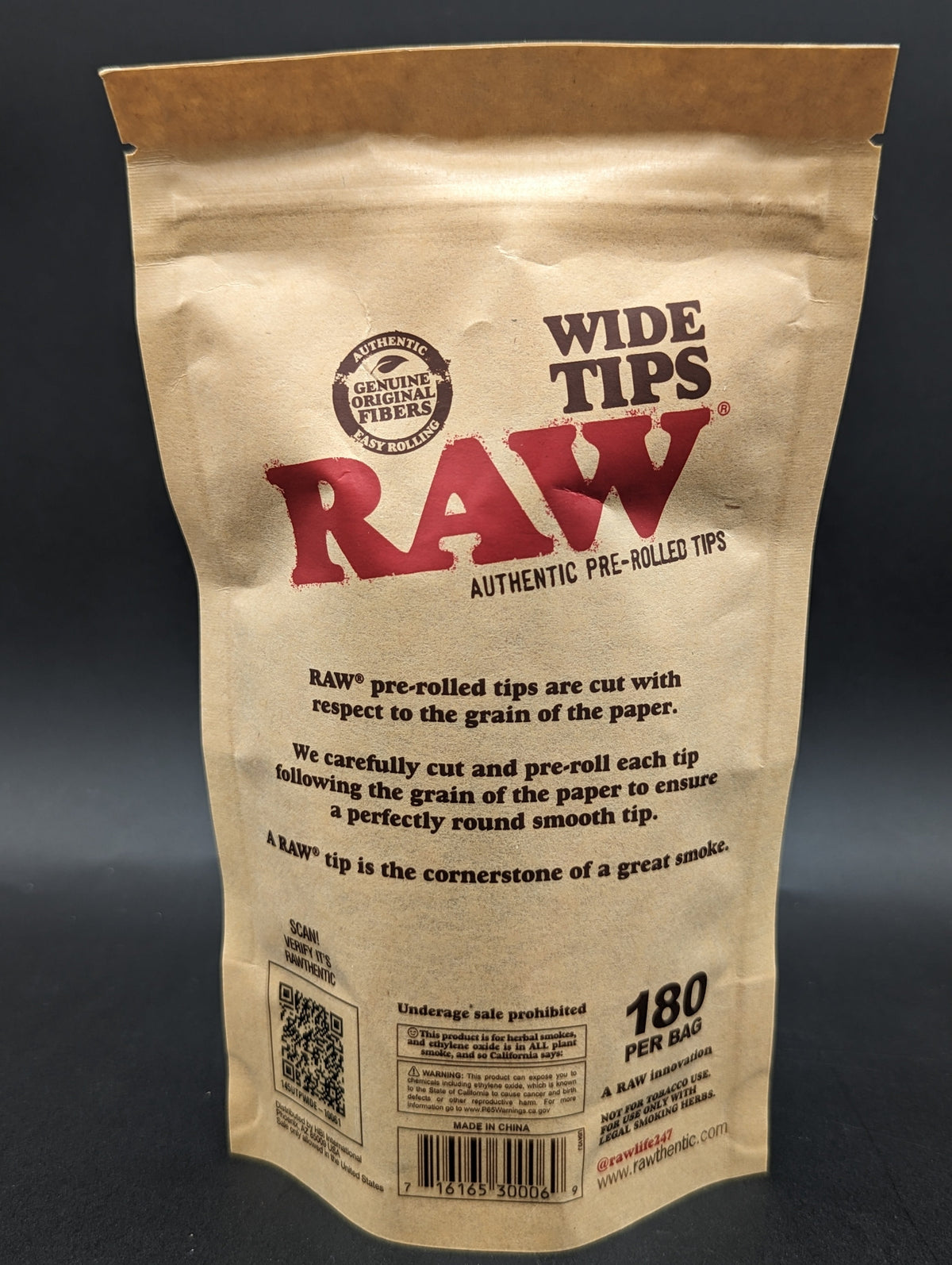 RAW Pre-Rolled Wide Tips - 180pc Bag-Meech Madness Smoke Shop