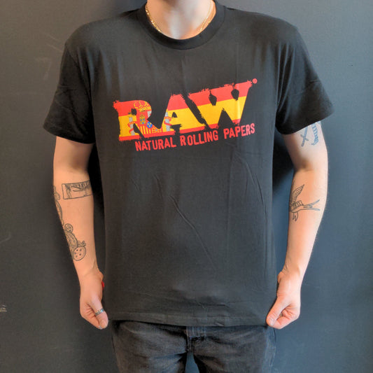 RAW T Shirt - Black Logo Alcoy-Meech Madness Smoke Shop