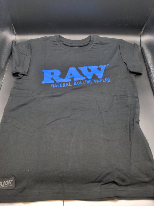 RAW T Shirt - Blue Logo-Meech Madness Smoke Shop