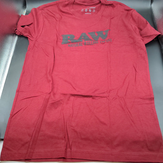 RAW T Shirt - Red Logo - Meech Madness Smoke Shop