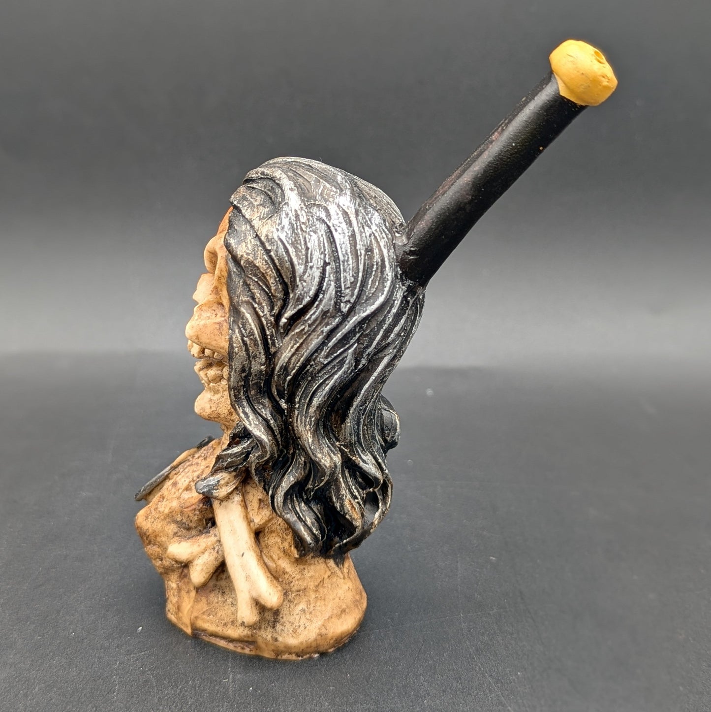 Resin Angry Dread Skull Hand Pipe-Avernic Smoke Shop