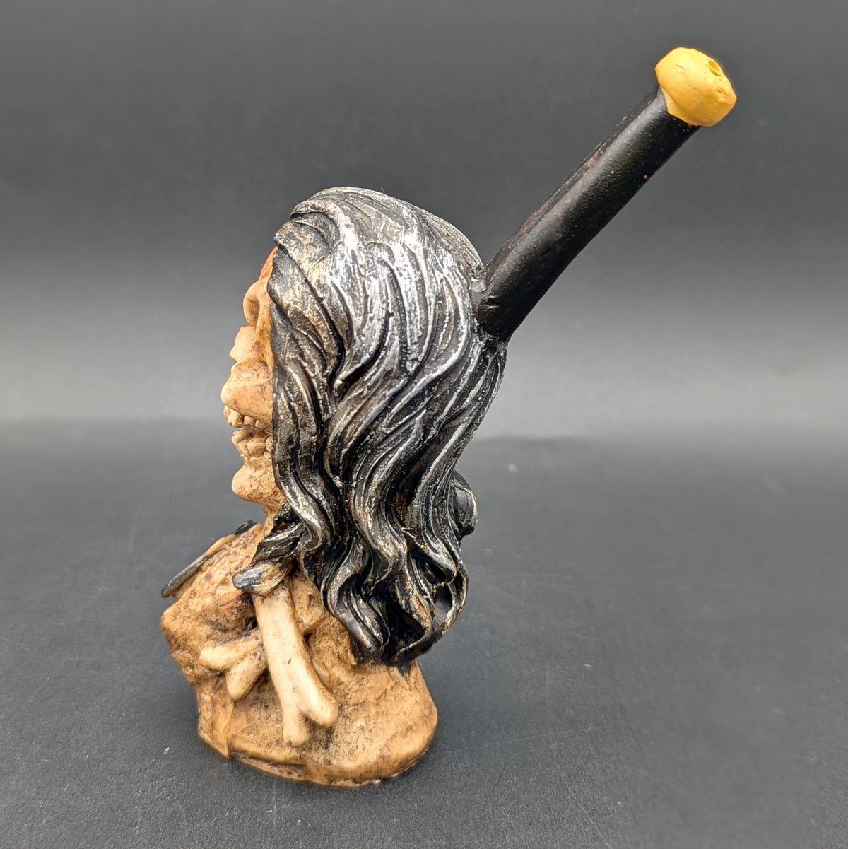 Resin Angry Dread Skull Hand Pipe-Avernic Smoke Shop