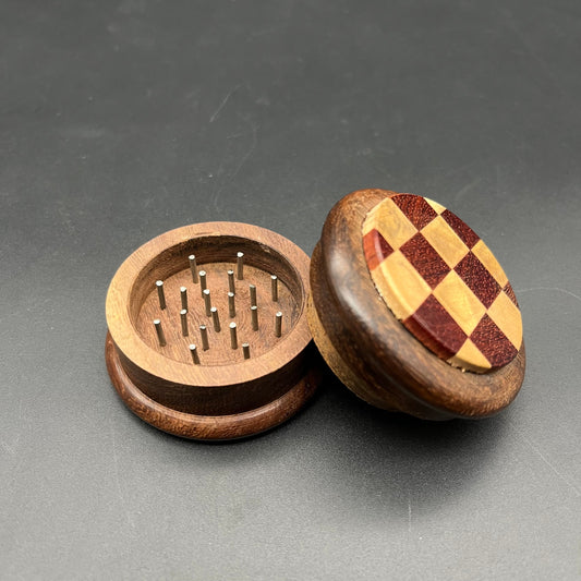 Round Wood 2 Piece Grinder 2"-Avernic Smoke Shop