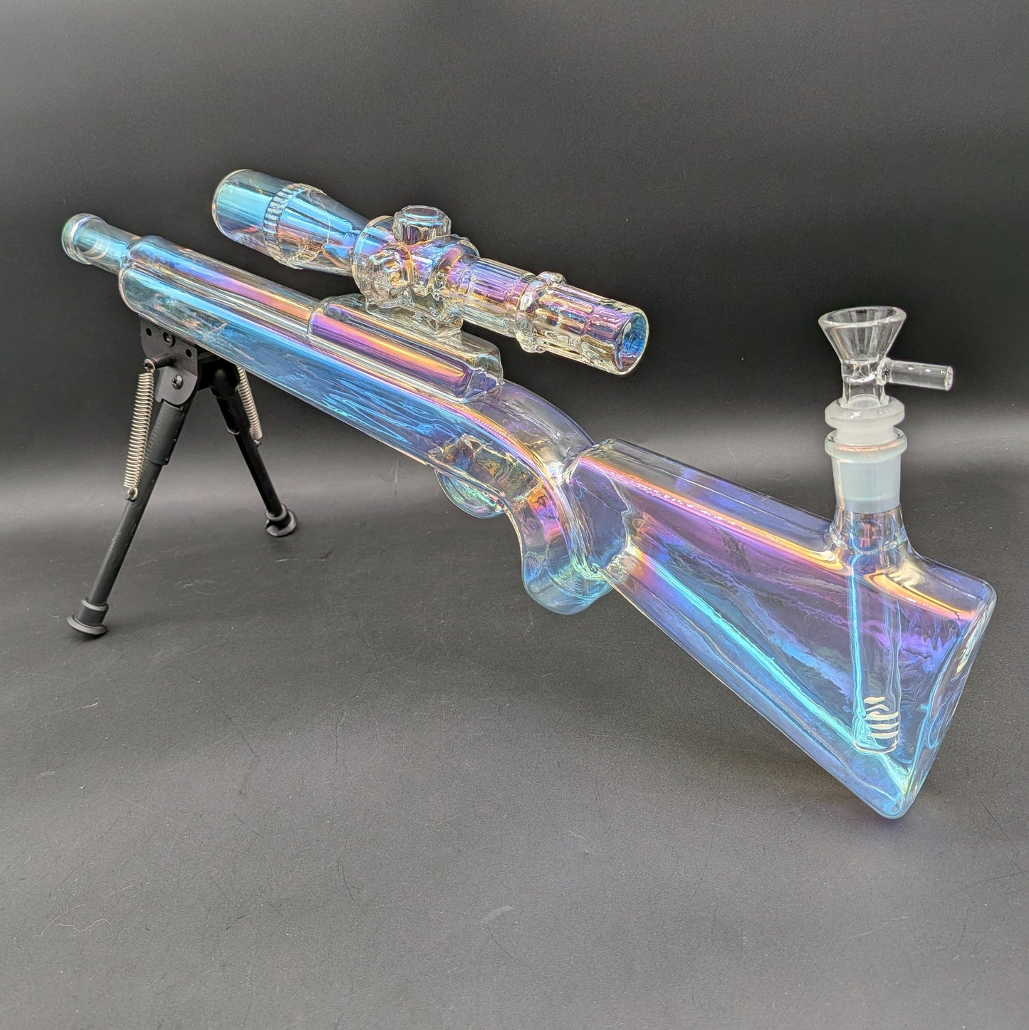 SeshGear Sniper Rifle Gun Glass Water Pipe with Stand | 19.75"