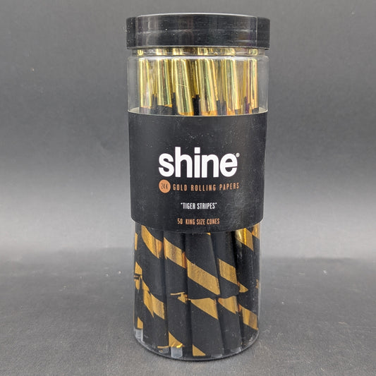 Shine 24K Gold Pre-Rolled Cones | King Size | 50pc Jar-Meech Madness Smoke Shop