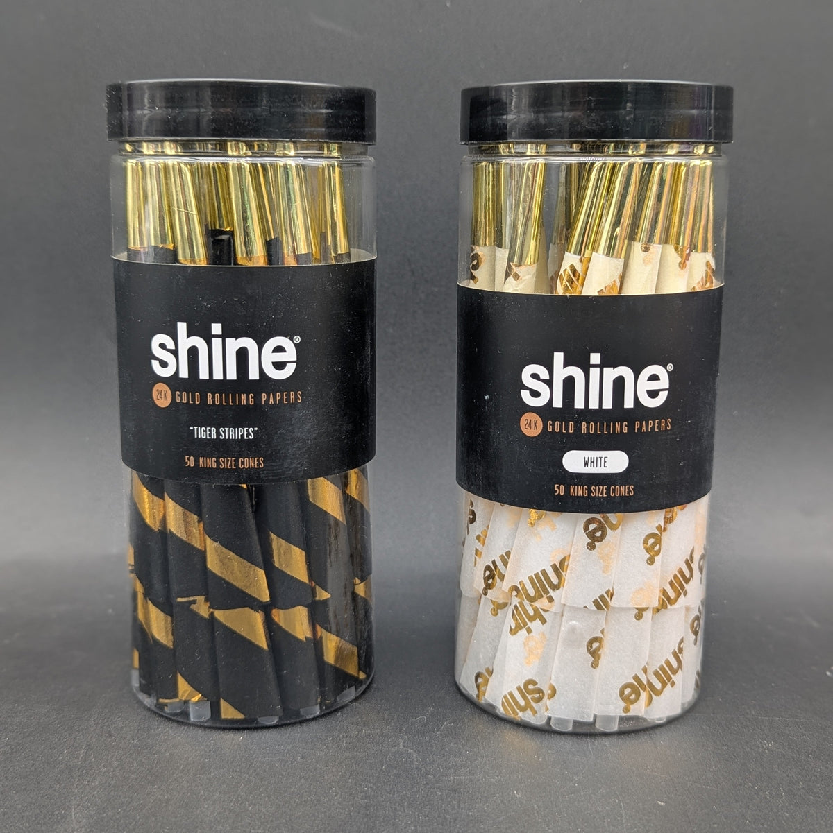 Shine 24K Gold Pre-Rolled Cones | King Size | 50pc Jar-Meech Madness Smoke Shop