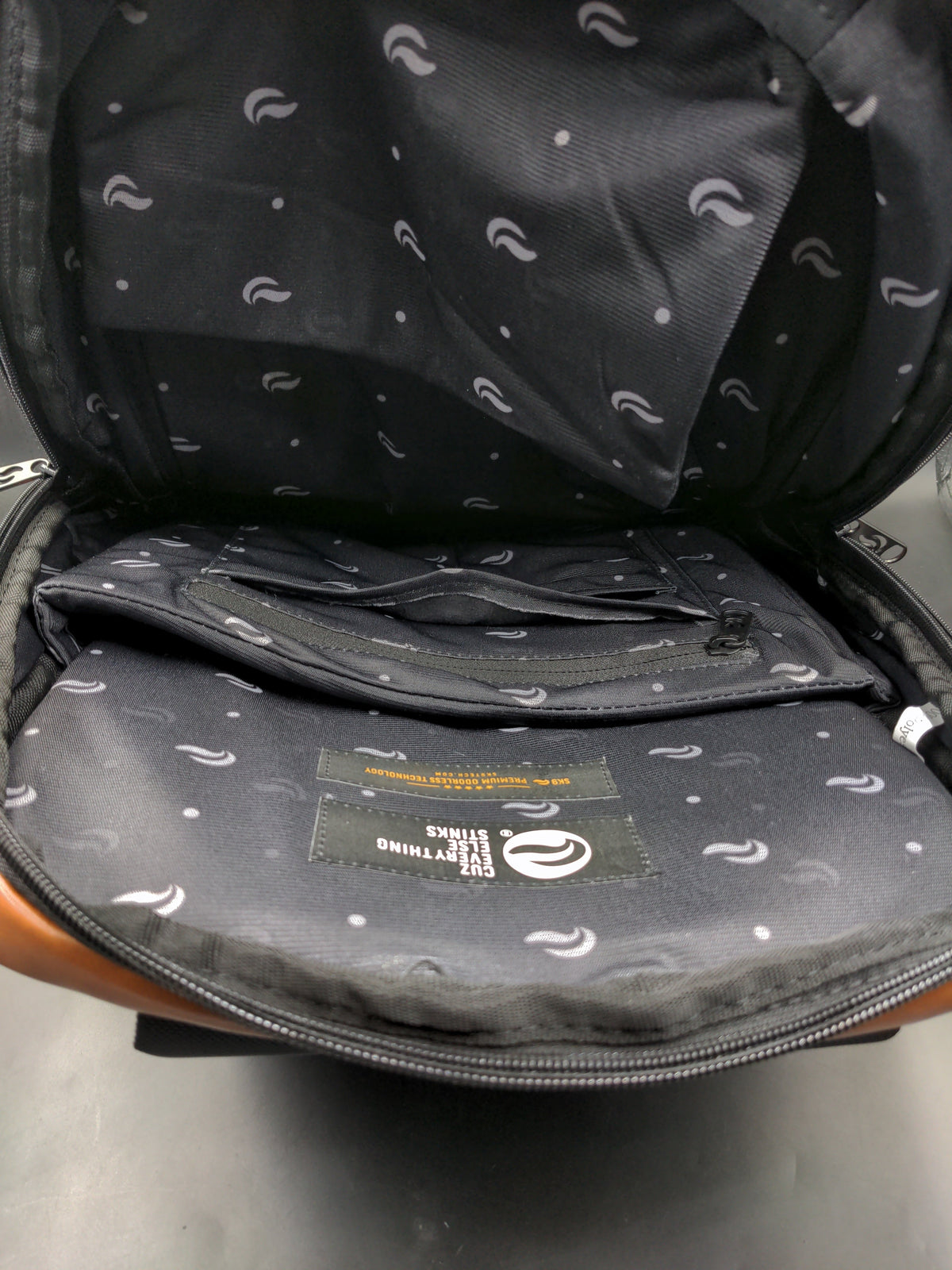 Skunk Soho Backpack - Black w/ Brown Leather-Avernic Smoke Shop