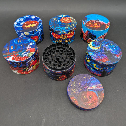 Spooky Pumpkin 60mm Herb Grinders-Avernic Smoke Shop