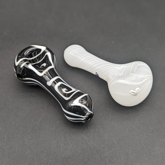 Sqwash Glass Color Swirl Spoon Pipes-Avernic Smoke Shop