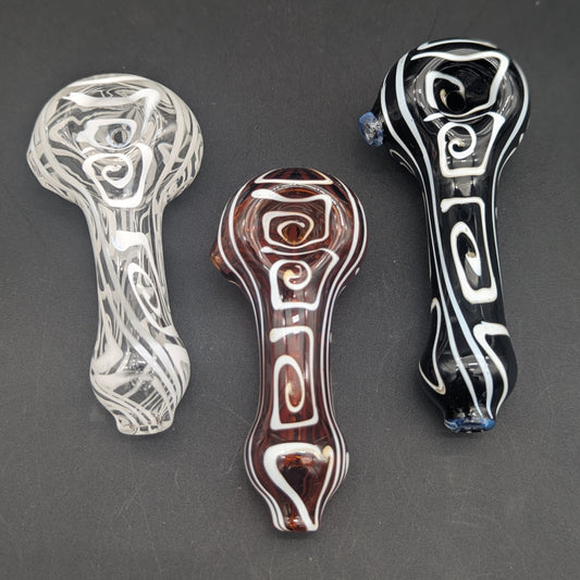 Sqwash Glass Color Swirl Spoon Pipes-Avernic Smoke Shop