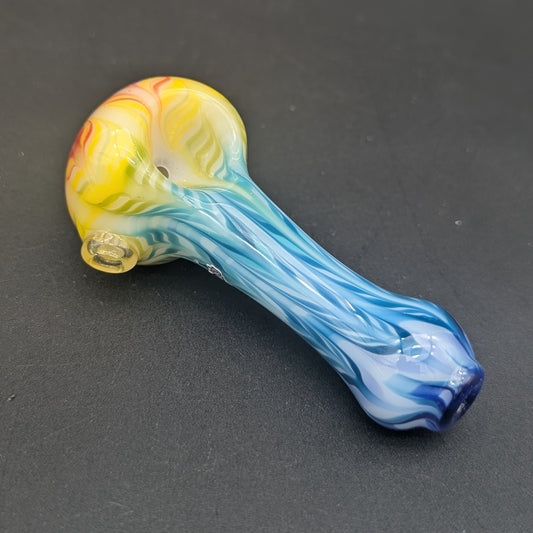 Sqwash Glass Rainbow Worked Hand Pipe-Avernic Smoke Shop