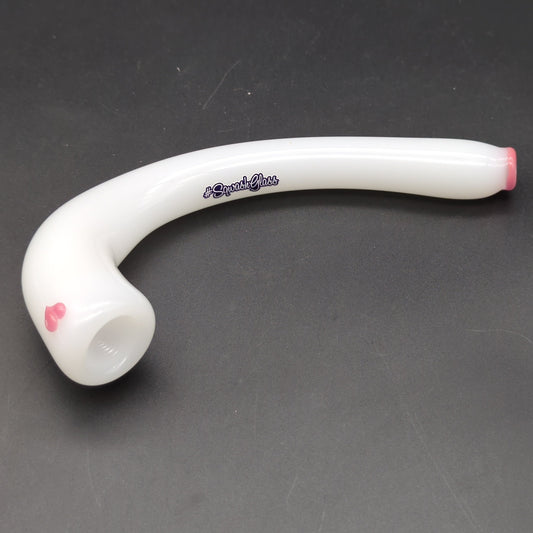 Sqwash Glass Simple Heart Curved Hand Pipe-Avernic Smoke Shop