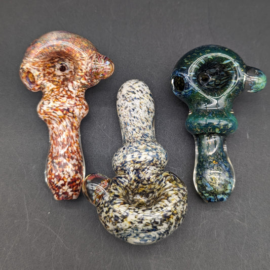 Stonework Fritted Spoon Pipe - Reading Glass Militia - Meech Madness Smoke Shop