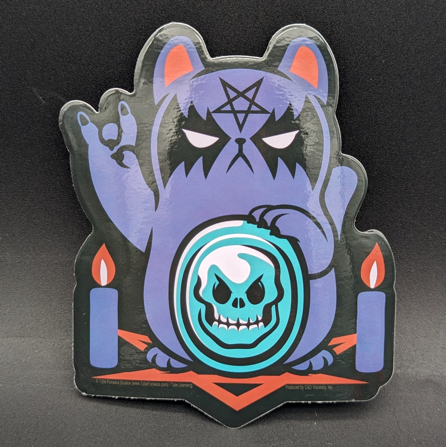Tobe Fonseca Satanic Cat Die Cut Vinyl Sticker | 4"x5"-Avernic Smoke Shop