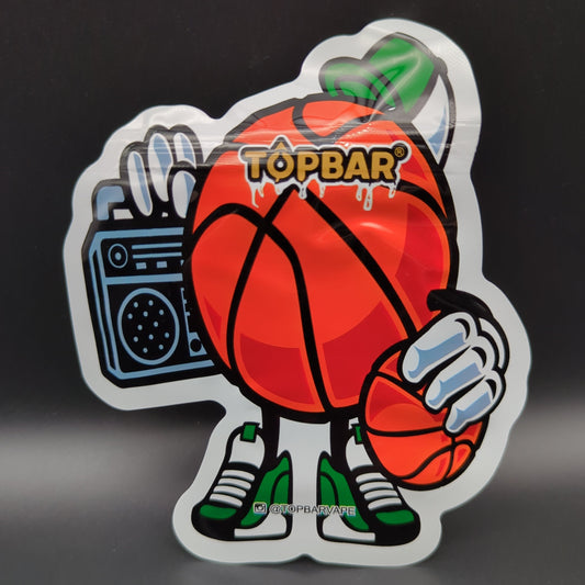 Top Bar 3.5g Basketball Mylar Bags Die Cut-Meech Madness Smoke Shop