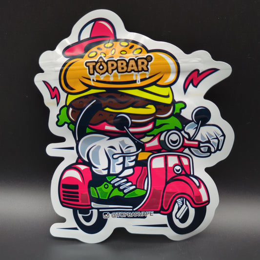 Top Bar 3.5g Fast Food Mylar Bags Die Cut-Meech Madness Smoke Shop