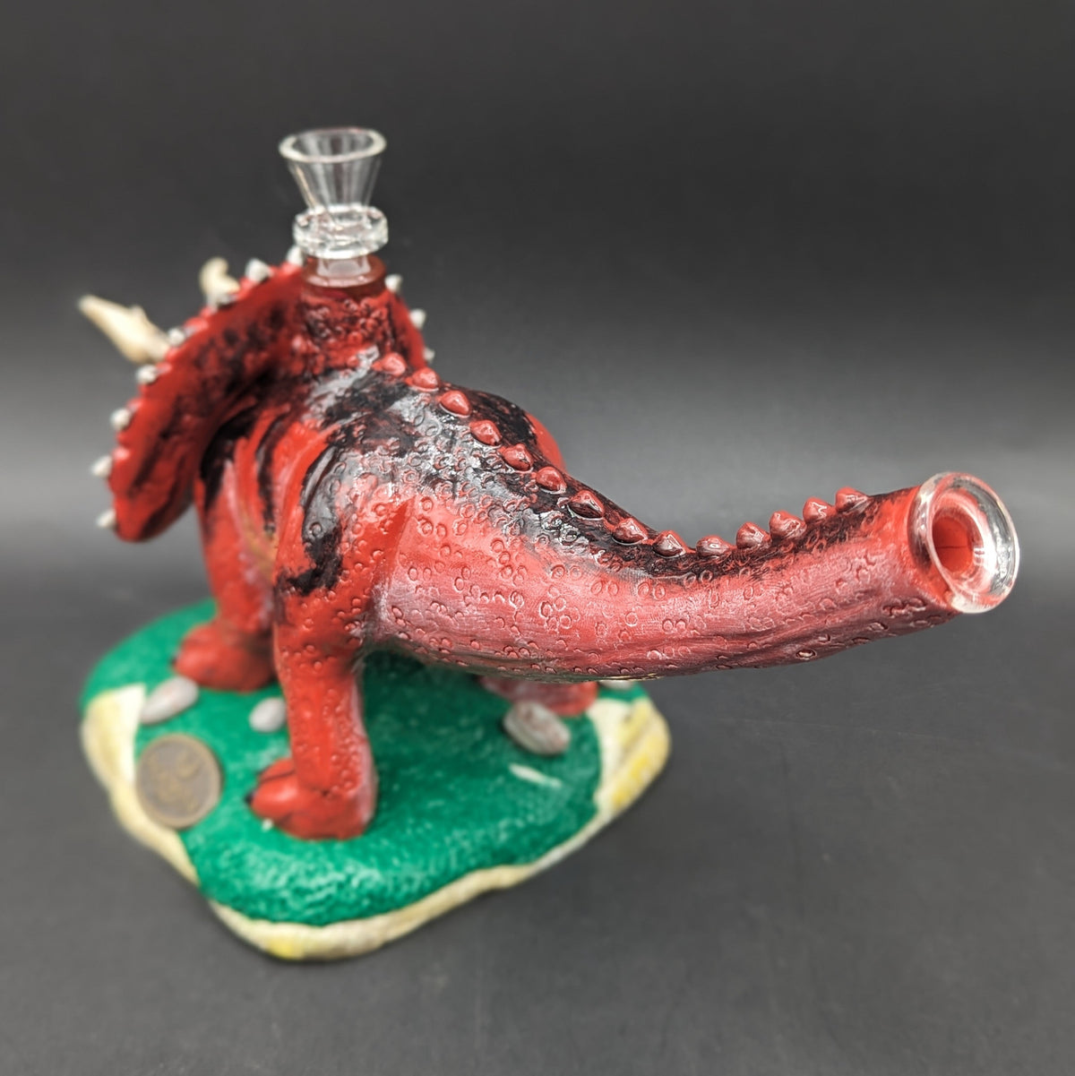 Triceratops Dinosaur Bong - Glass and Resin-Meech Madness Smoke Shop