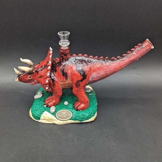 Triceratops Dinosaur Bong - Glass and Resin-Meech Madness Smoke Shop