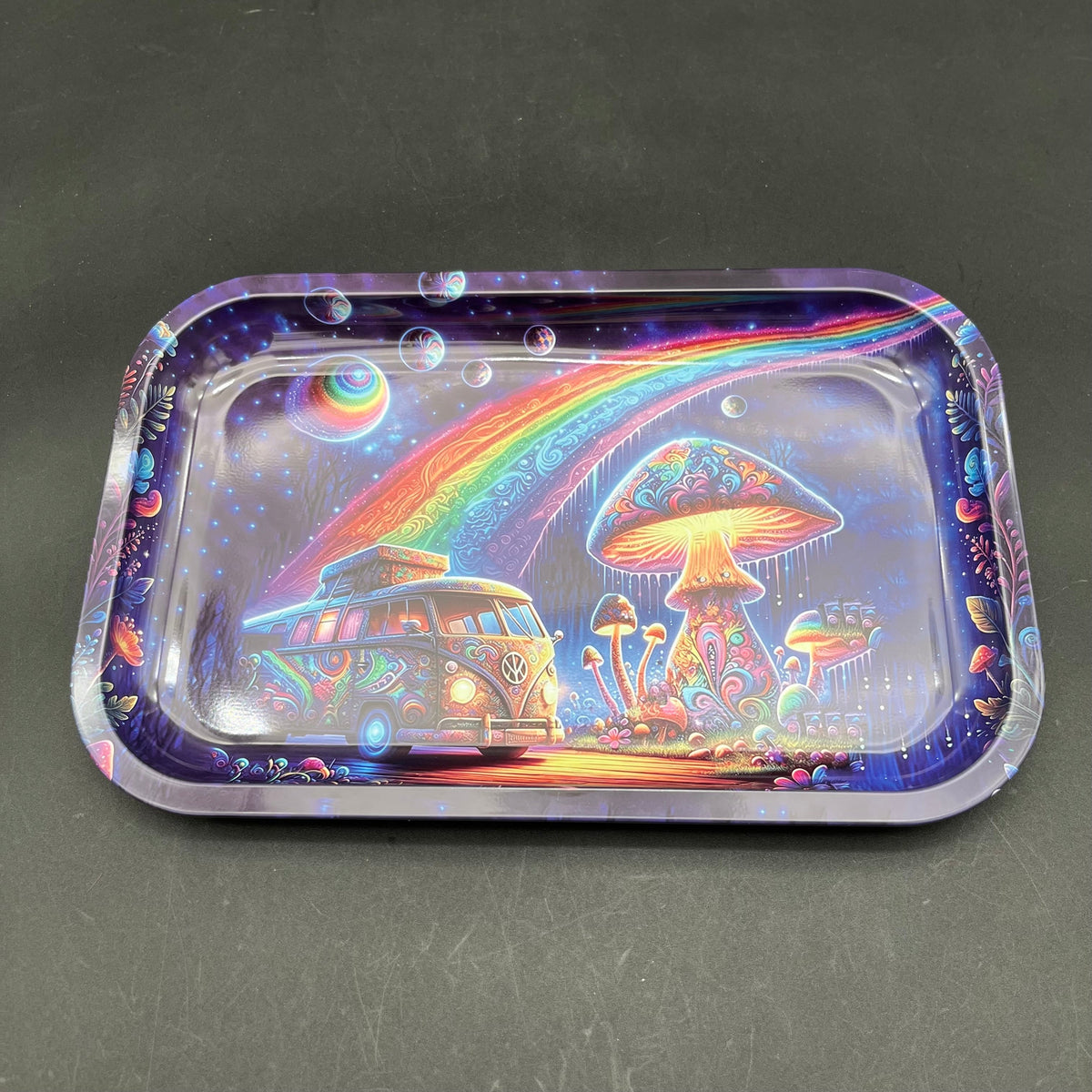 Trippy Space Metal Rolling Tray | 11"x7"
