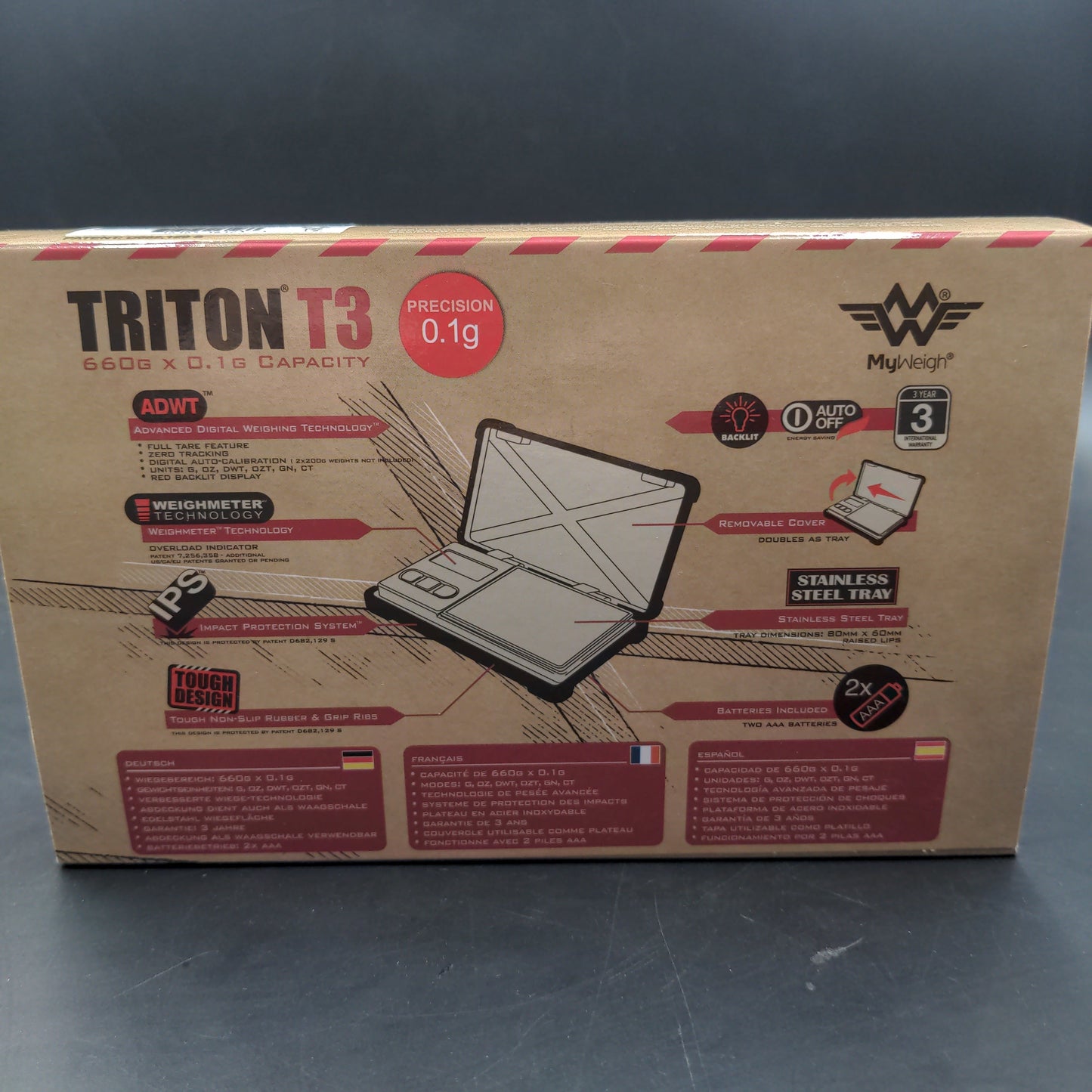 Triton T3 660g x 0.1g Scale By My Weigh-Avernic Smoke Shop