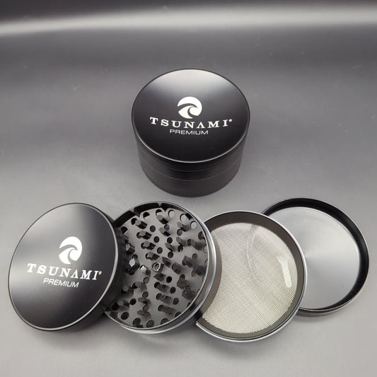 Tsunami Dry Herb Grinder 4 Piece 100mm (XL)-Avernic Smoke Shop