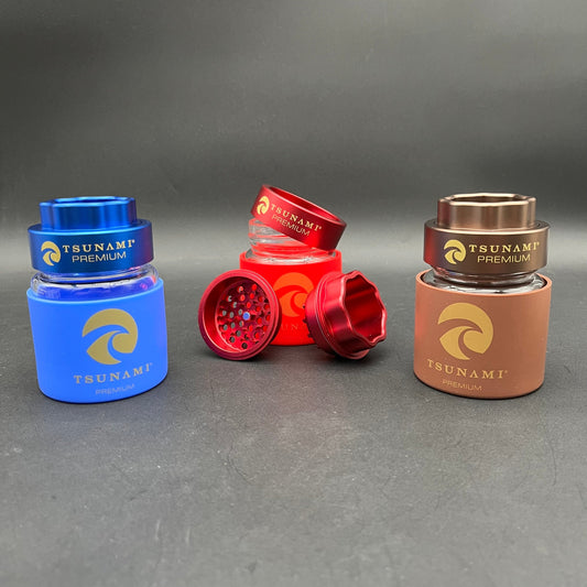 Tsunami Dry Herb Grinder + Jar-Meech Madness Smoke Shop