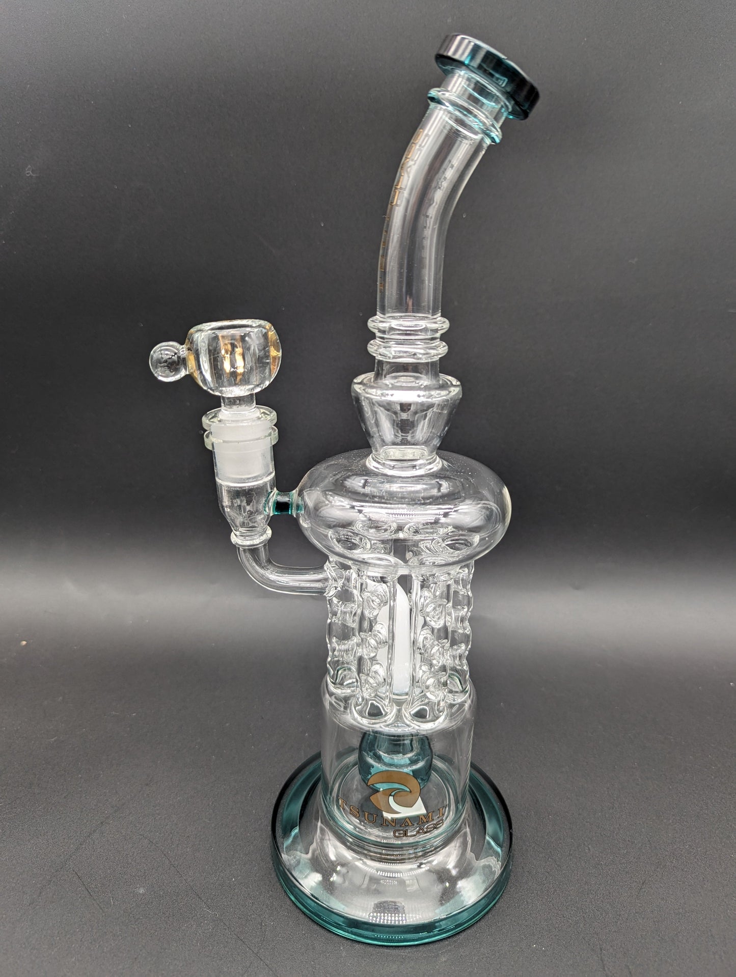 Tsunami Shower Head Rod Perc Recycler (12″)-Avernic Smoke Shop