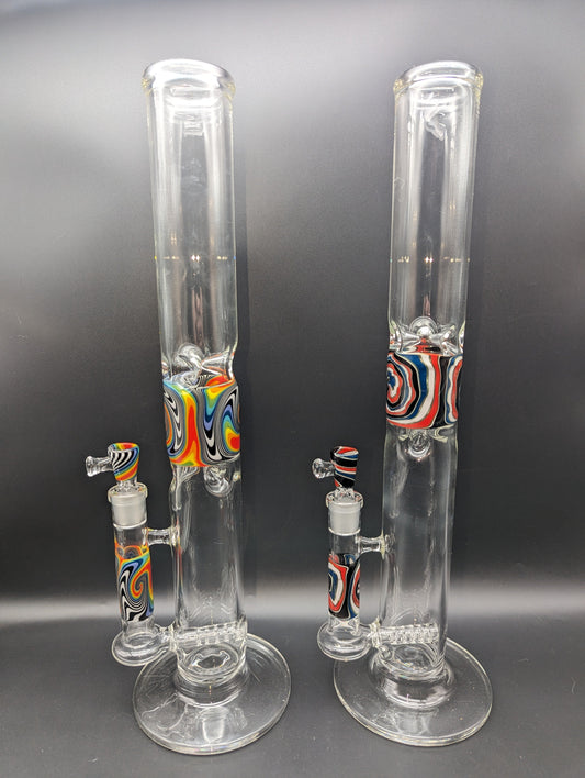 Wig Wag Straight Tubes w/ 360 Inline Perc - Texas Hot Glass-Avernic Smoke Shop