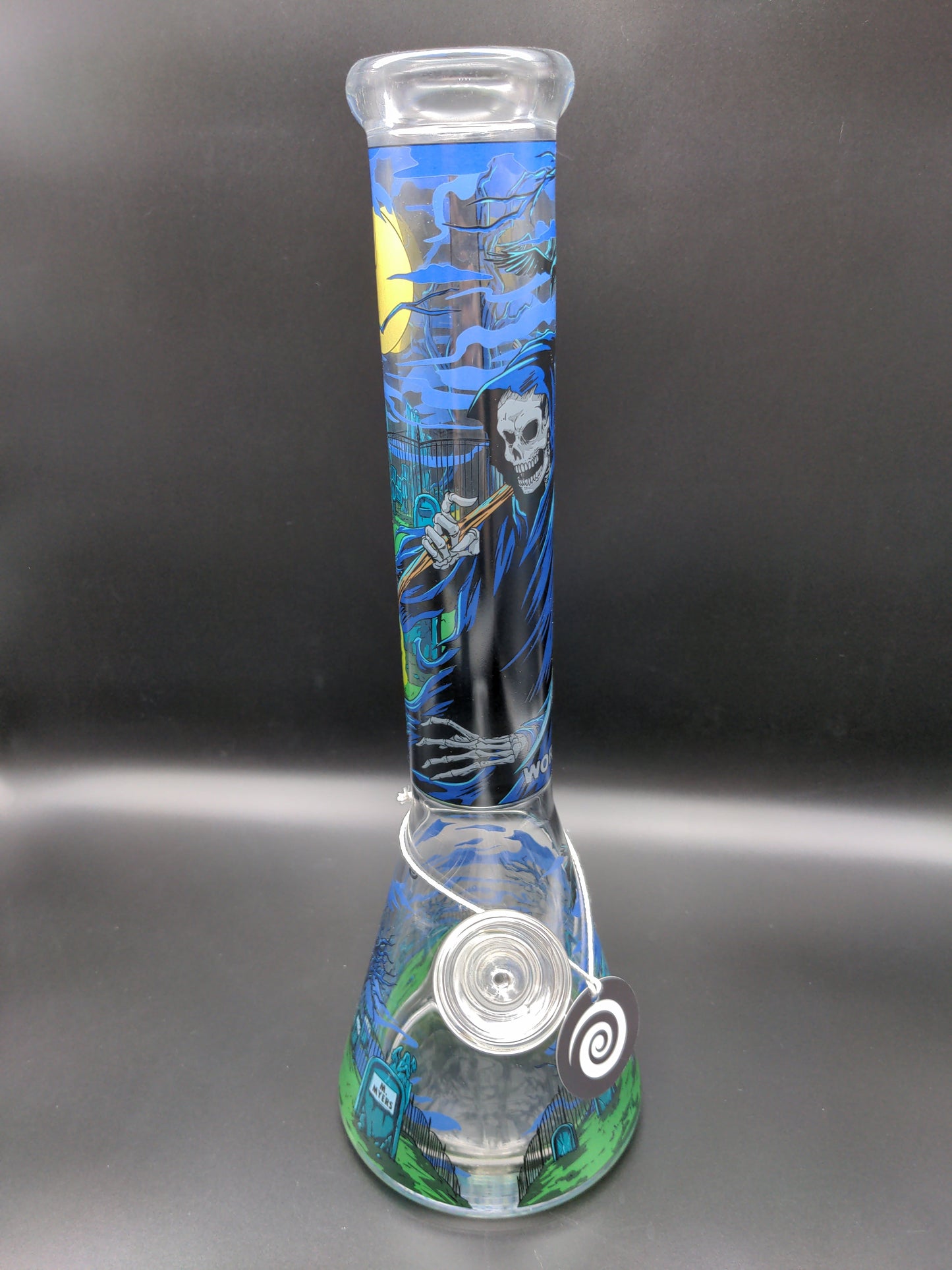 Wormhole Glass "Reapers Domain" Beaker 15"-Avernic Smoke Shop