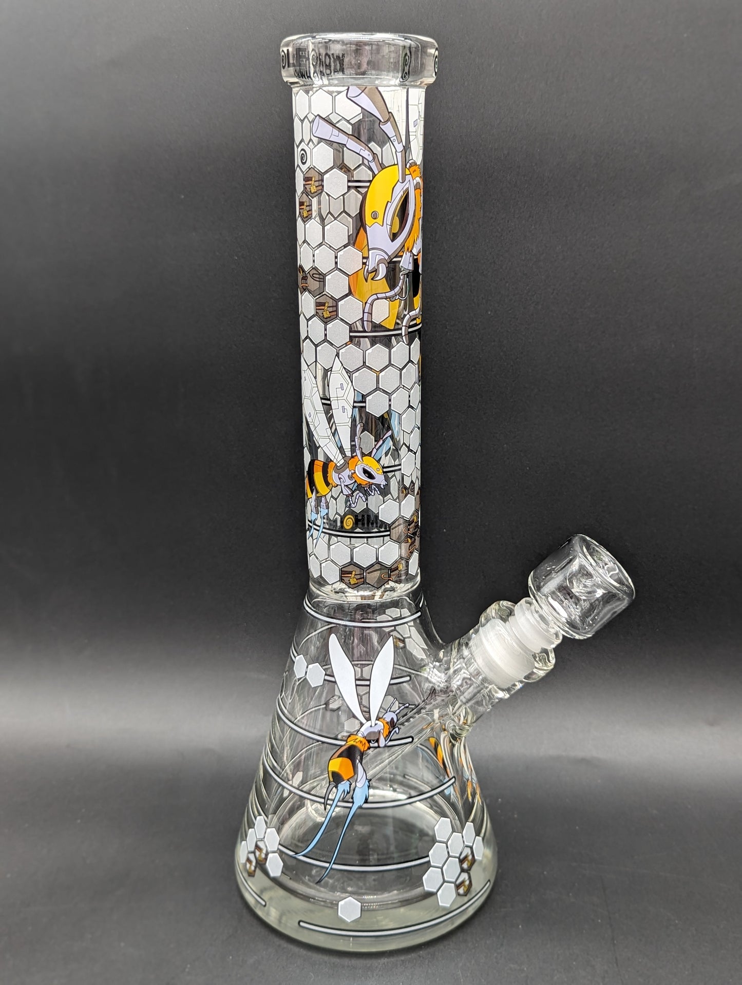 Wormhole Glass "Robo-Bees" 14″ Beaker Bong-Avernic Smoke Shop