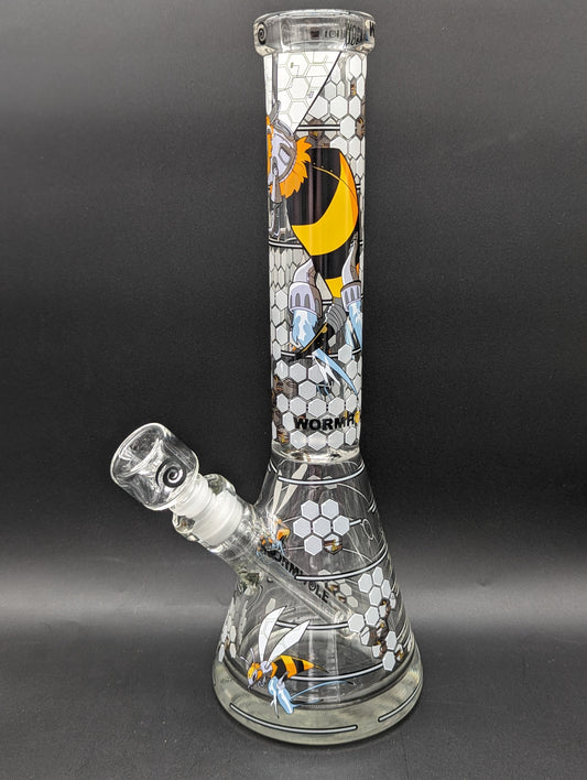 Wormhole Glass "Robo-Bees" 14″ Beaker Bong-Avernic Smoke Shop