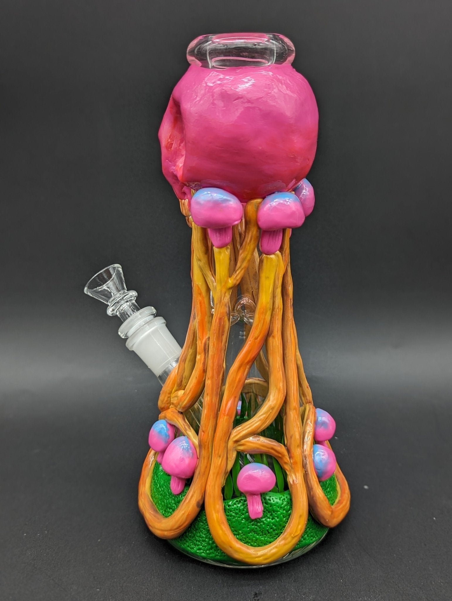 10" 3D Mushroom Skull Beaker Bong - Meech Madness Smoke Shop