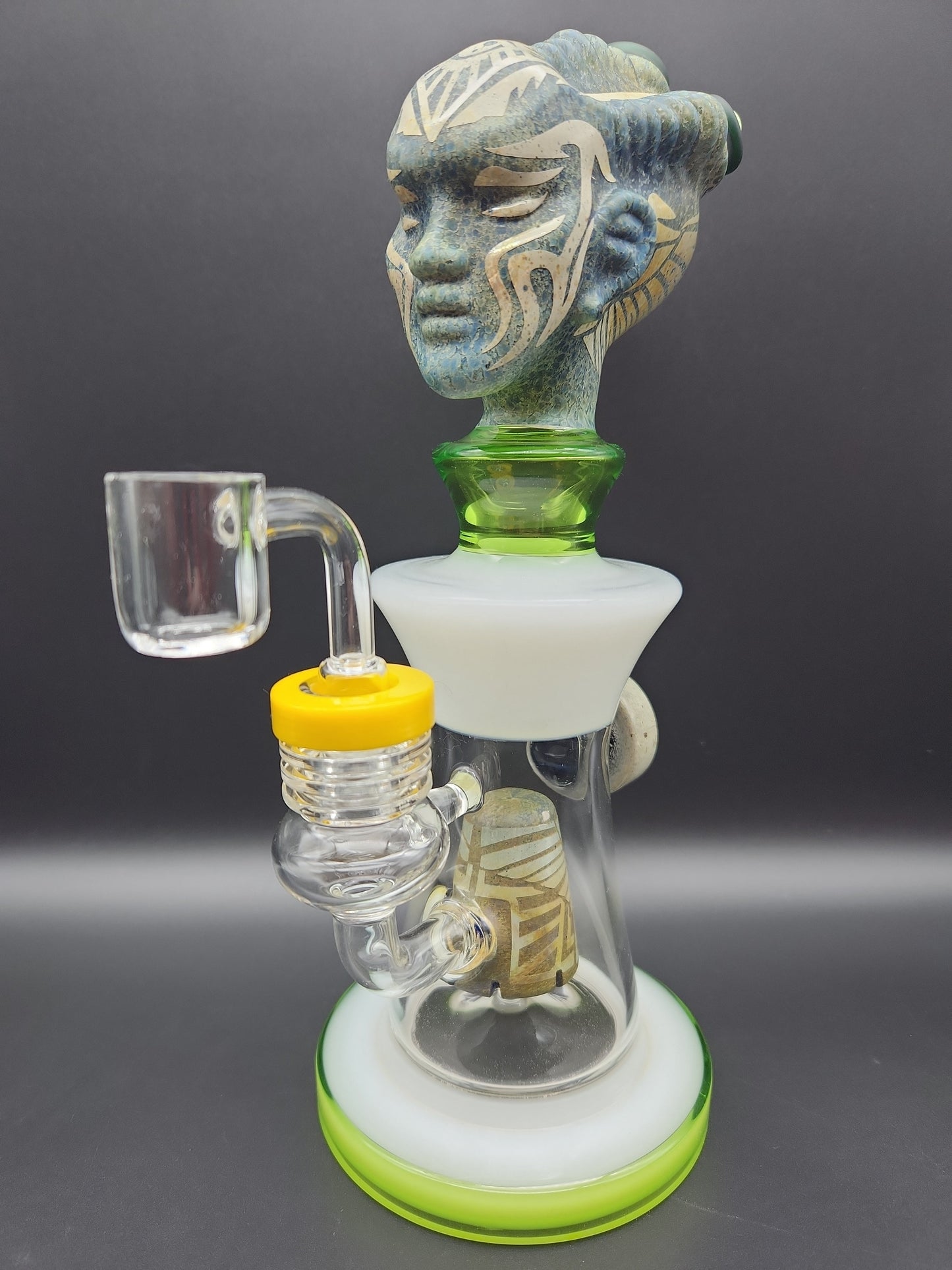 10" Aztec Alien XL Big Brain w/ Stone Showerhead - Avernic Smoke Shop