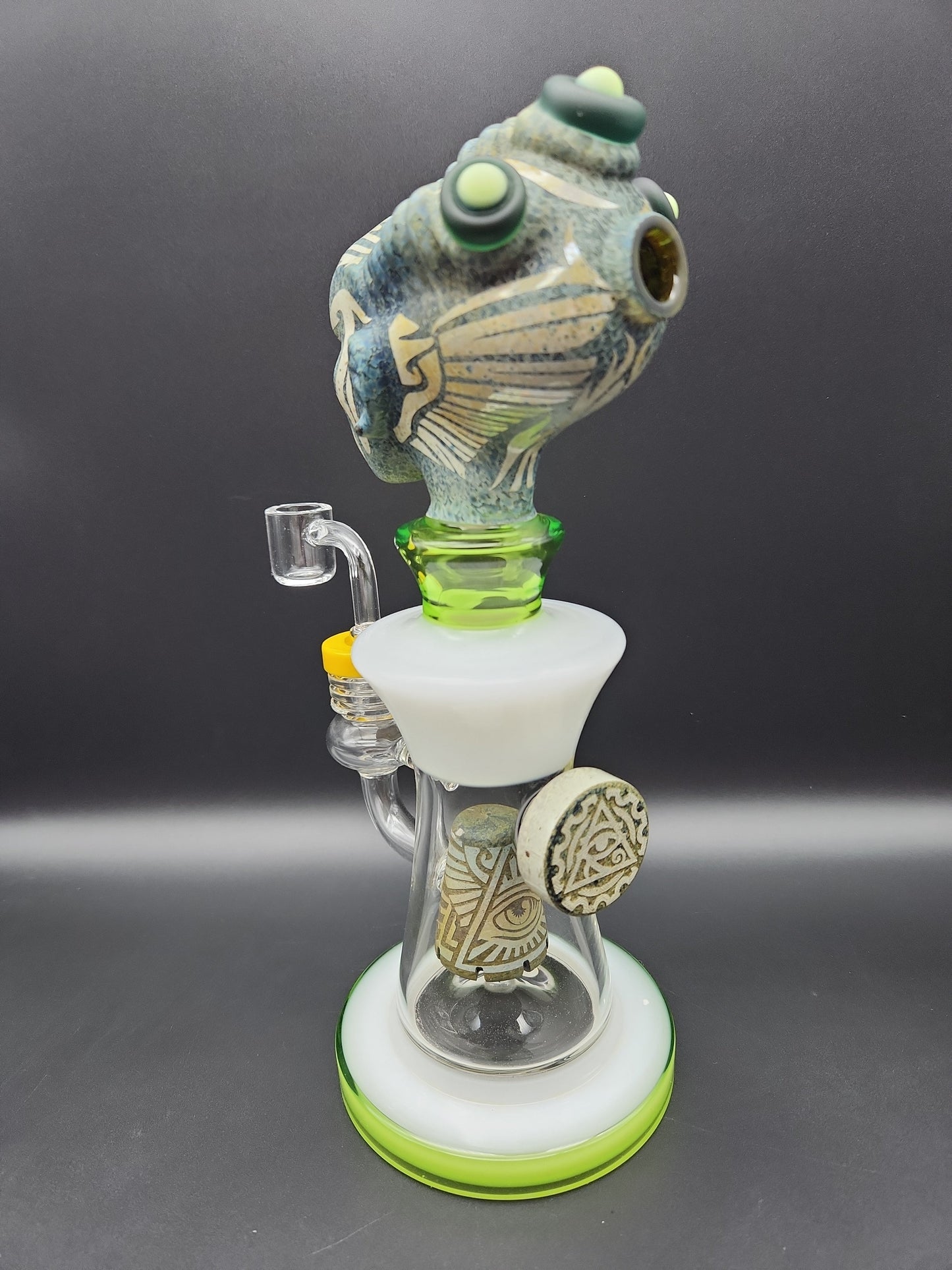 10" Aztec Alien XL Big Brain w/ Stone Showerhead - Avernic Smoke Shop