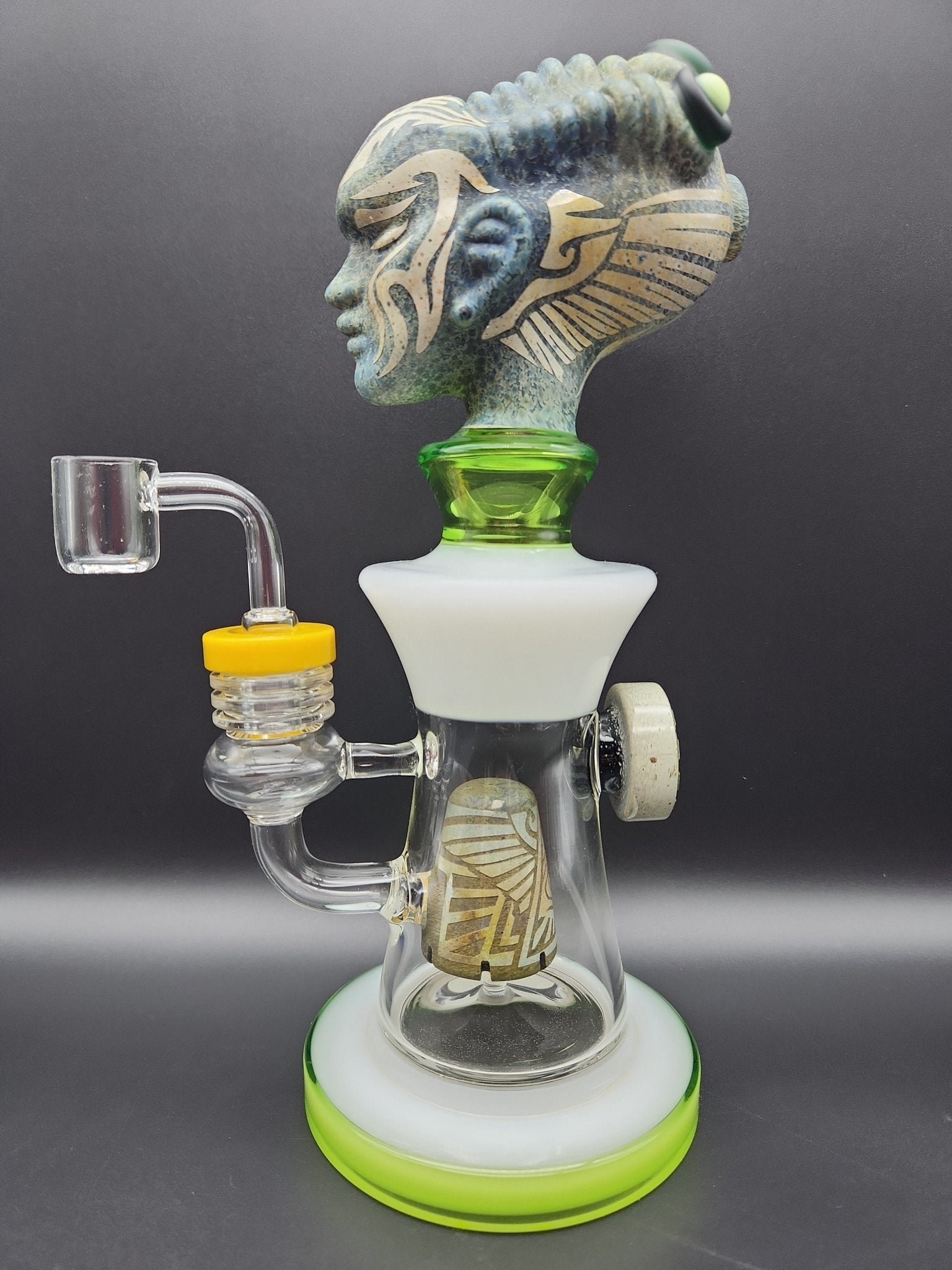 10" Aztec Alien XL Big Brain w/ Stone Showerhead - Meech Madness Smoke Shop