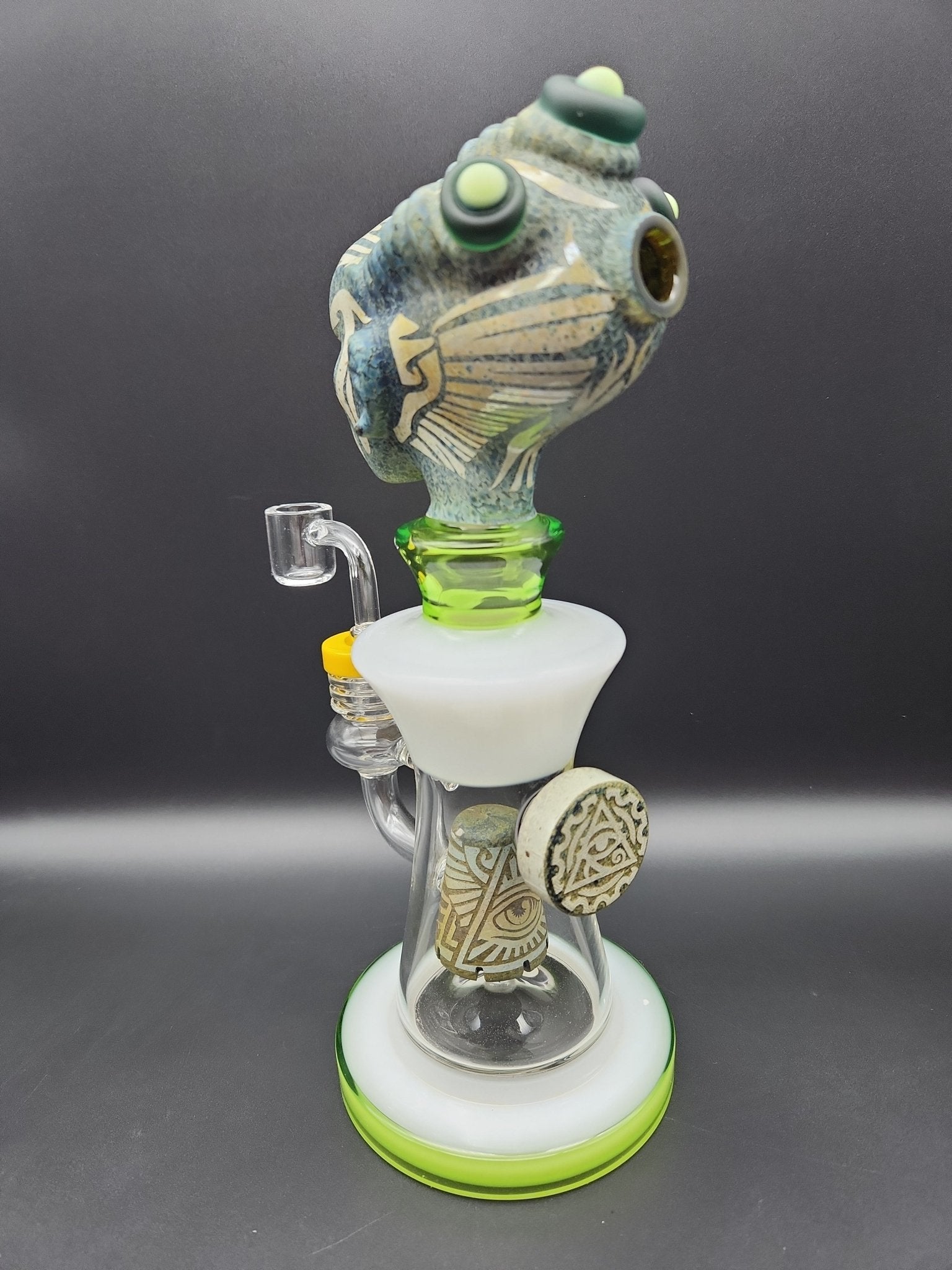 10" Aztec Alien XL Big Brain w/ Stone Showerhead - Meech Madness Smoke Shop
