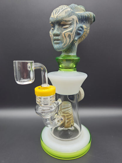10" Aztec Alien XL Big Brain w/ Stone Showerhead - Meech Madness Smoke Shop